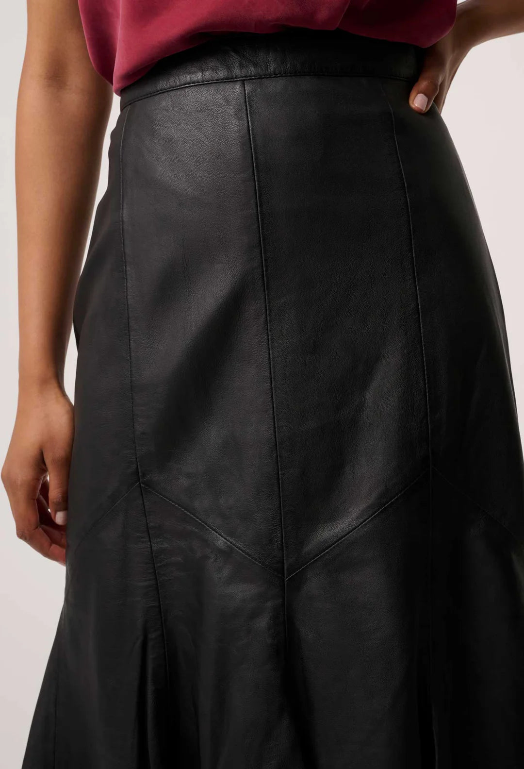 Gayle Leather Skirt - Black