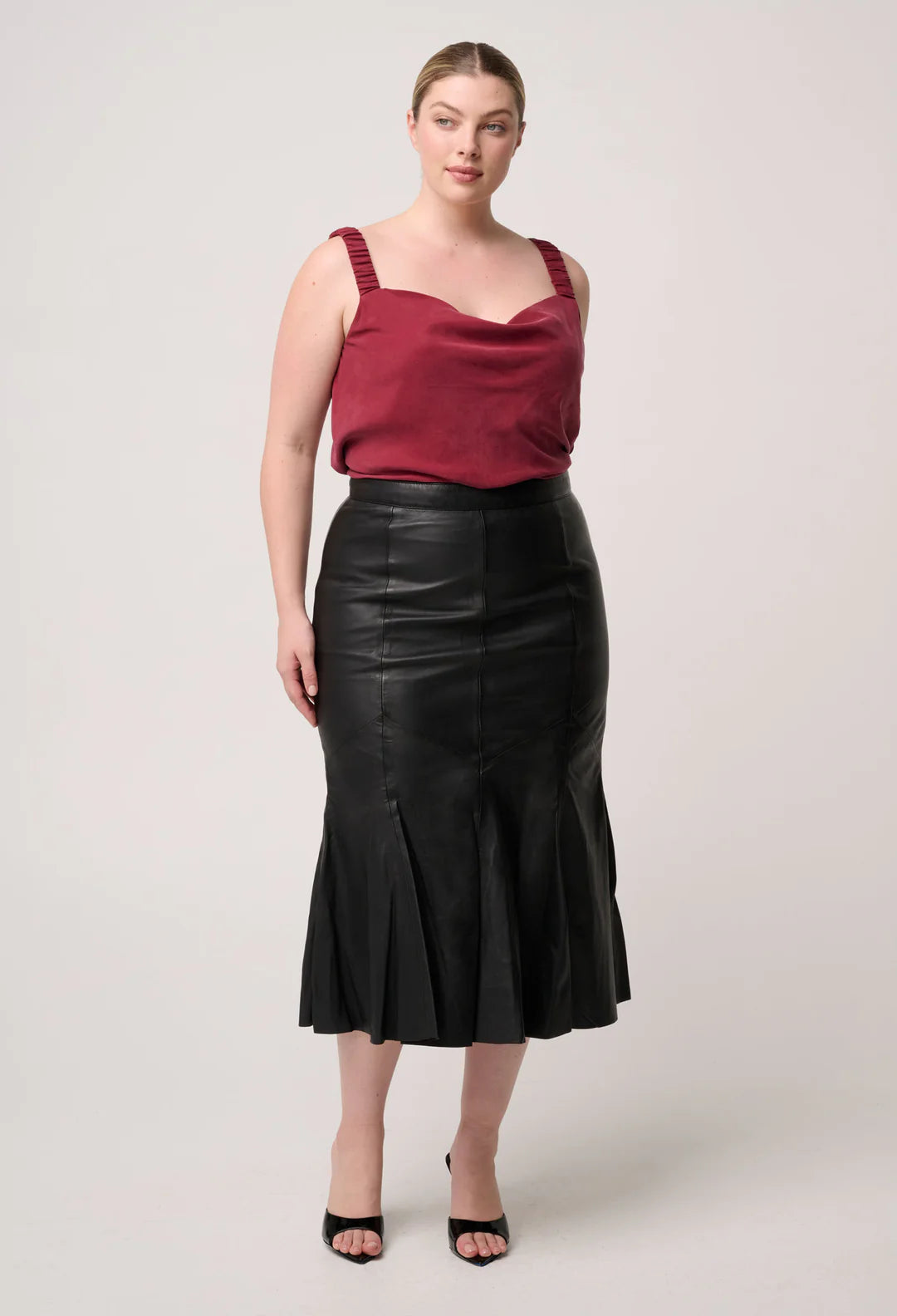 Leather Midi skirt