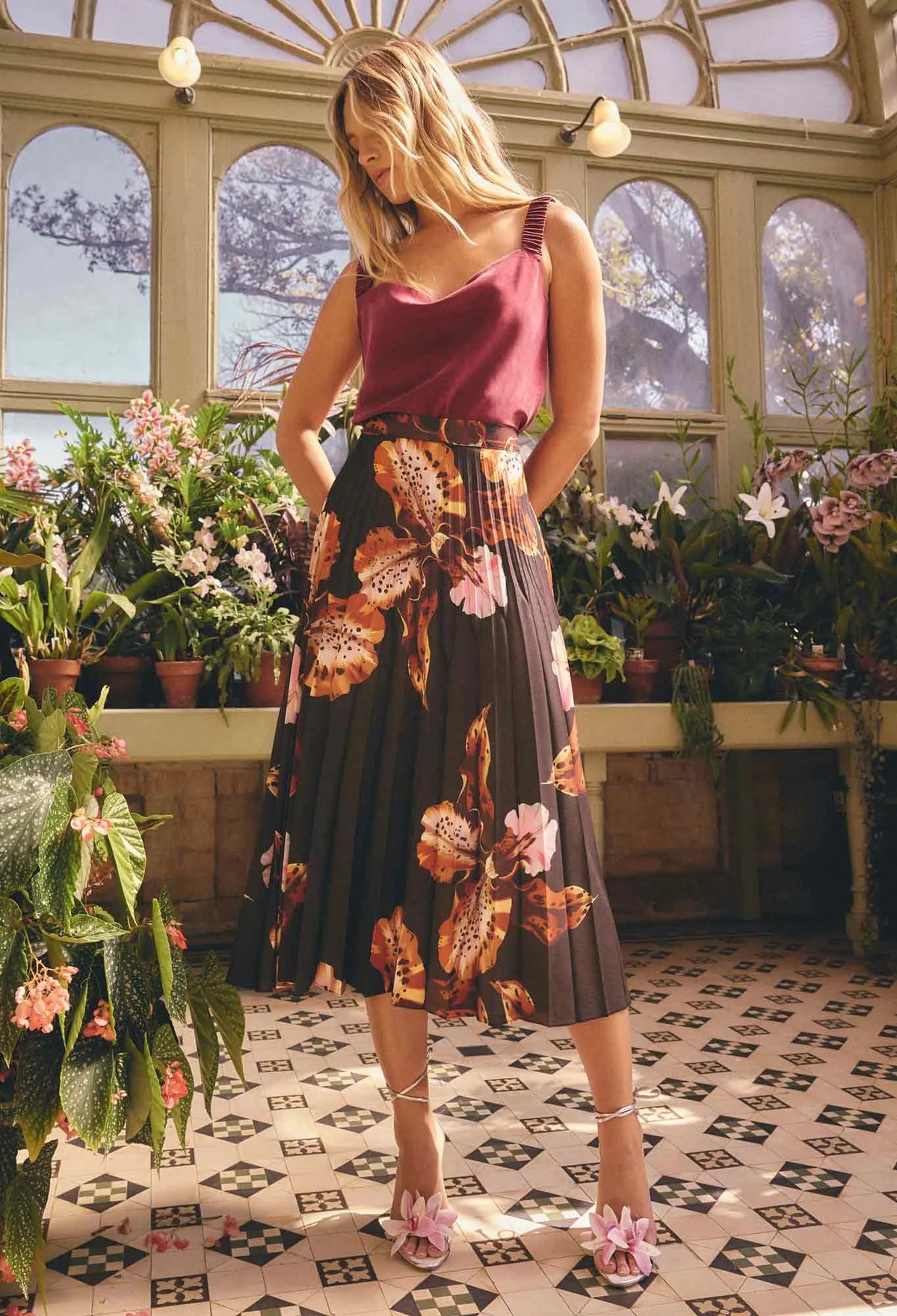 Once Was black midi skirt