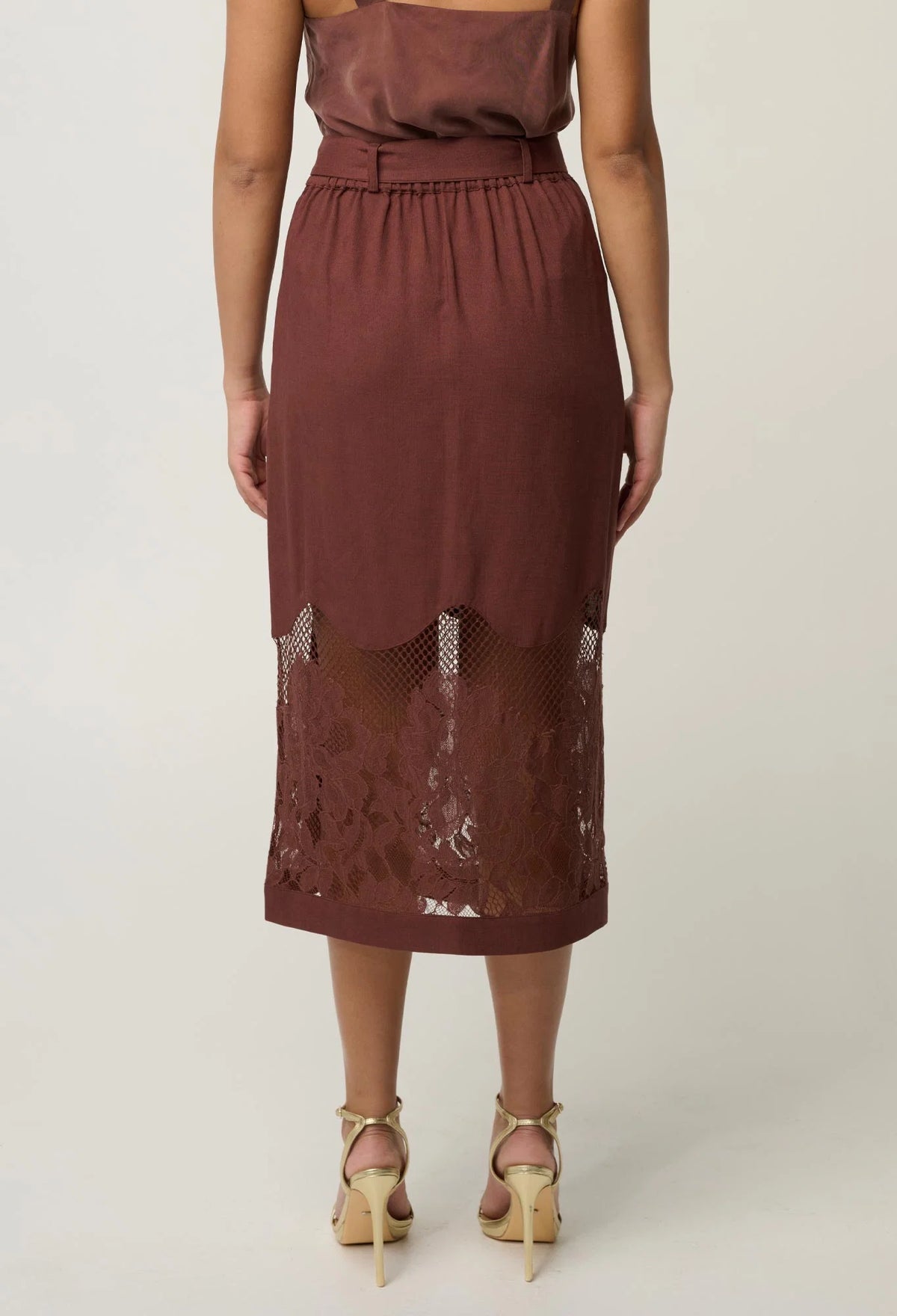 Solene Midi Skirt - Rosewood