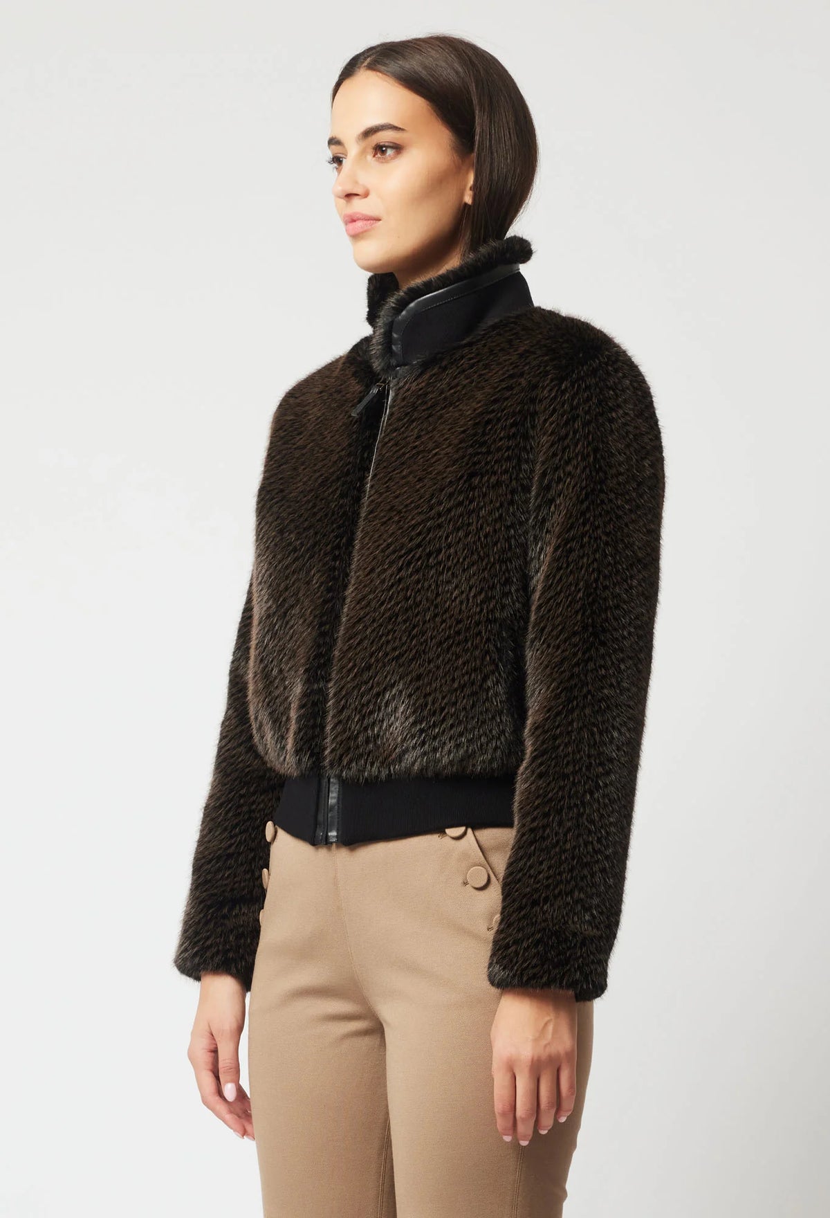 Stella Faux Fur Bomber - Sable