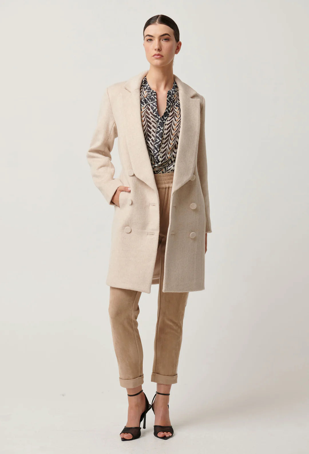 Pisces Wool Blend Coat - Fawn