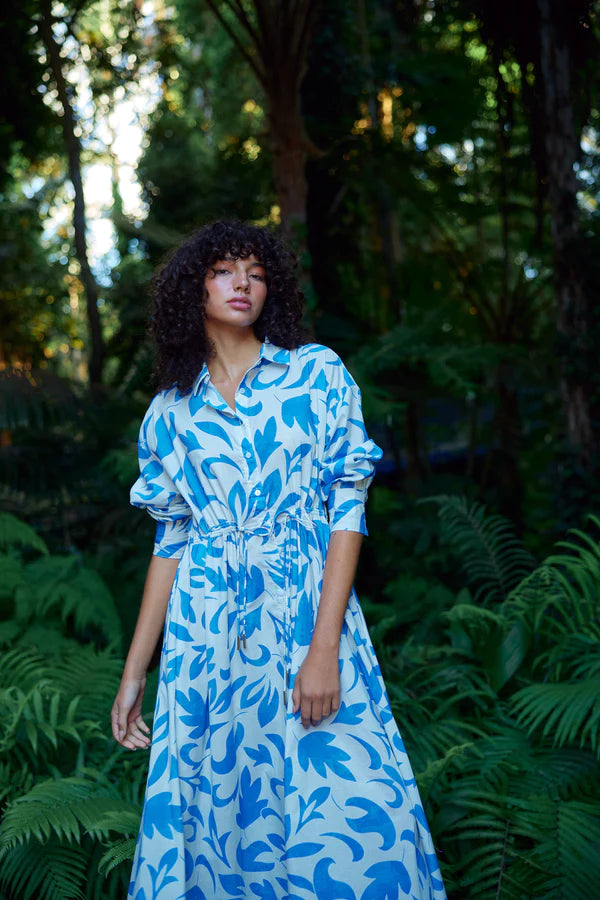 ISLA SHIRT DRESS - MOSAIC BLUE