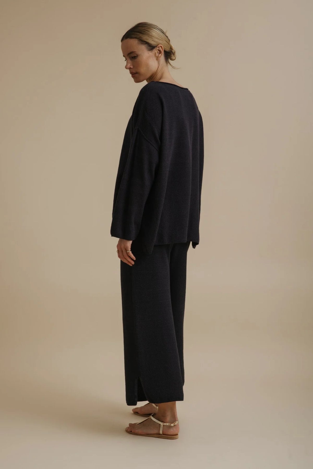 Cotton wide leg pant