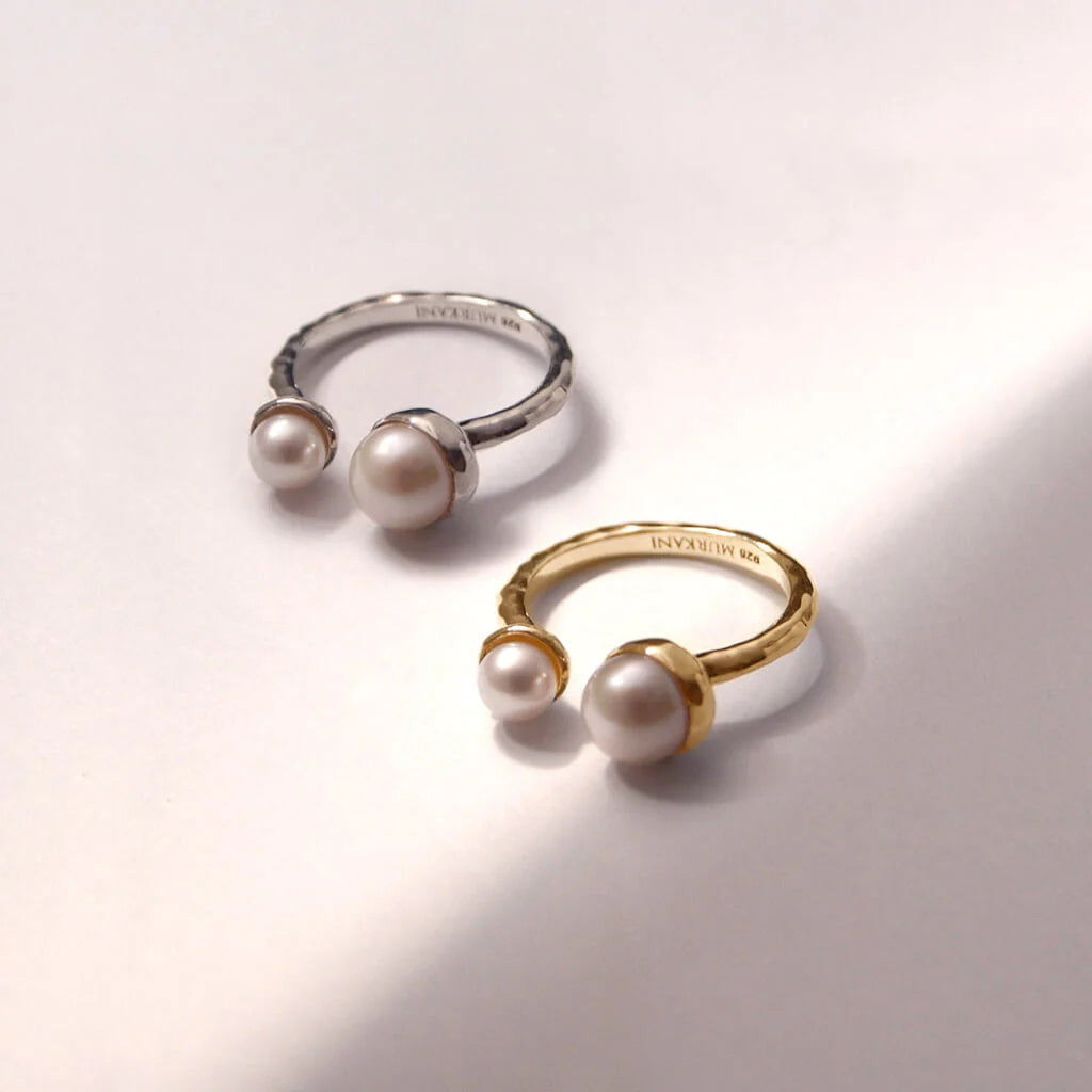 Riviera Double Pearl Ring - Gold