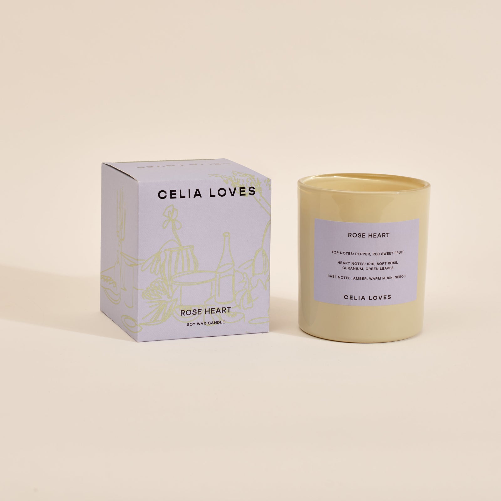 Rose Heart Candle 395g