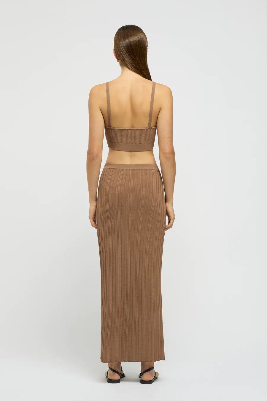 Reflection Ribbed Knit Skirt - Warm Taupe