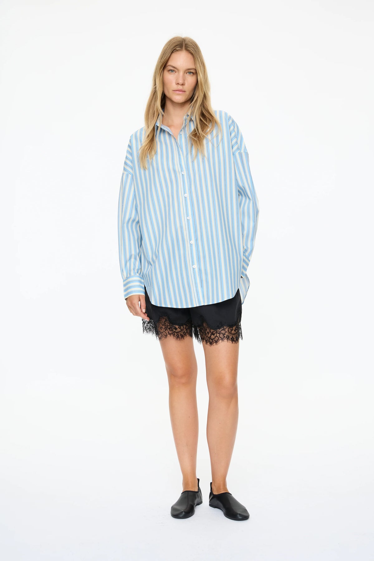 Mara LS Shirt - Sky/Navy/White