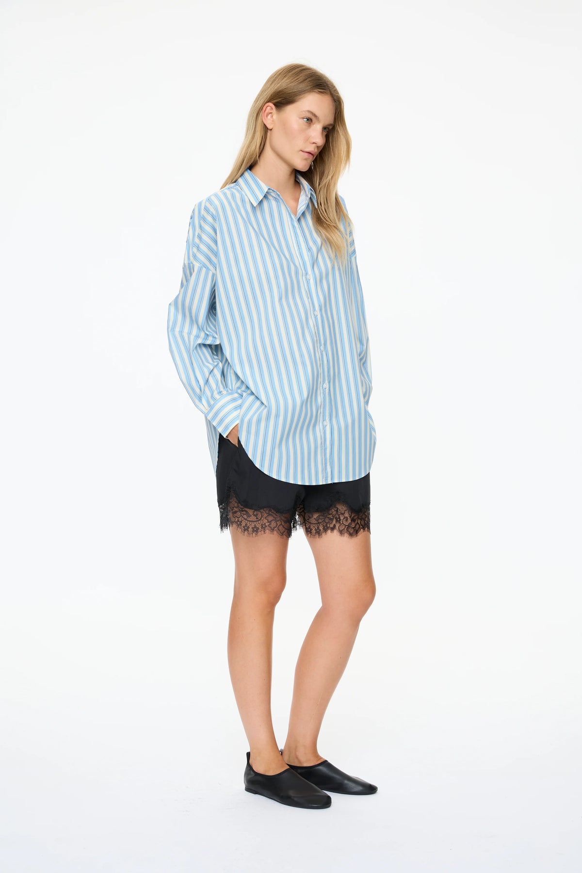 LMND Mara LS Shirt - Sky/Navy/White
