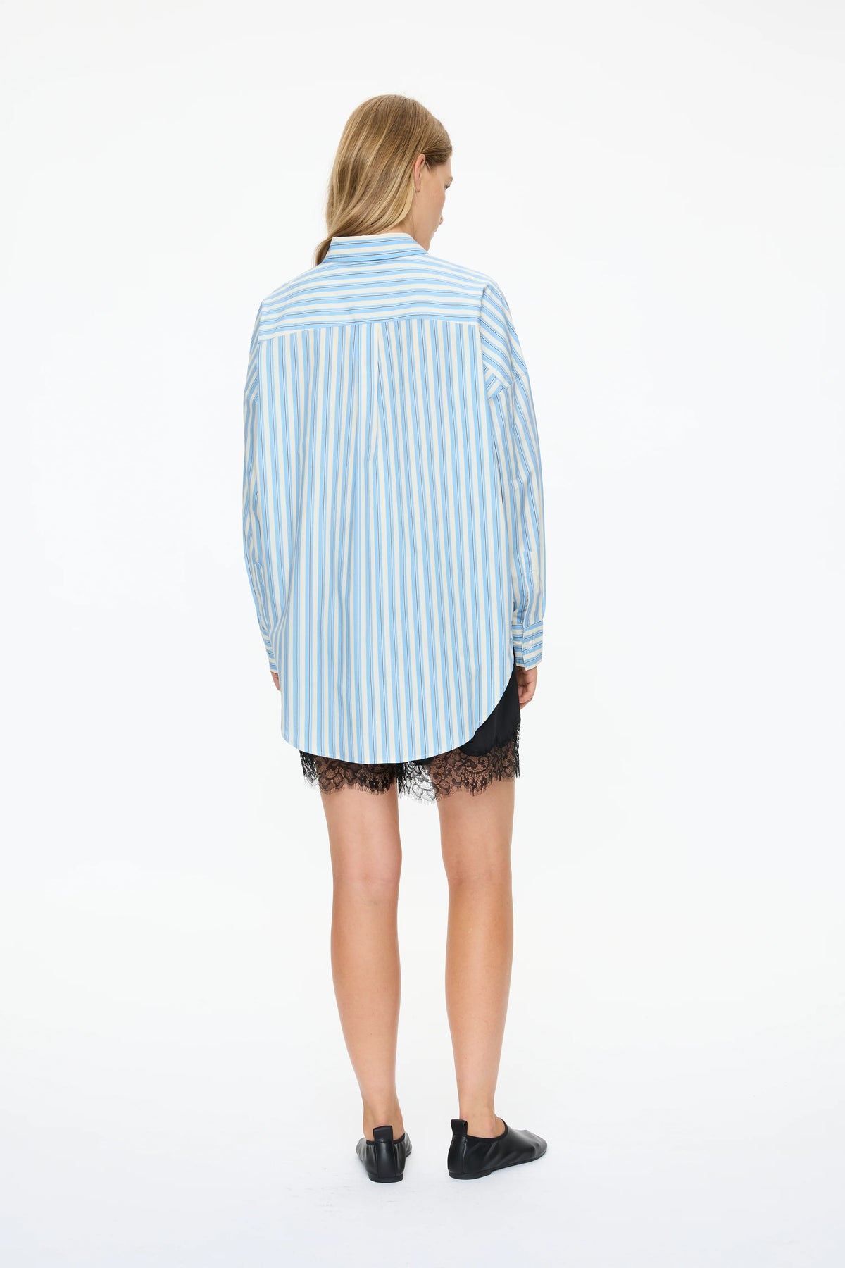 Blue and white striped shirt