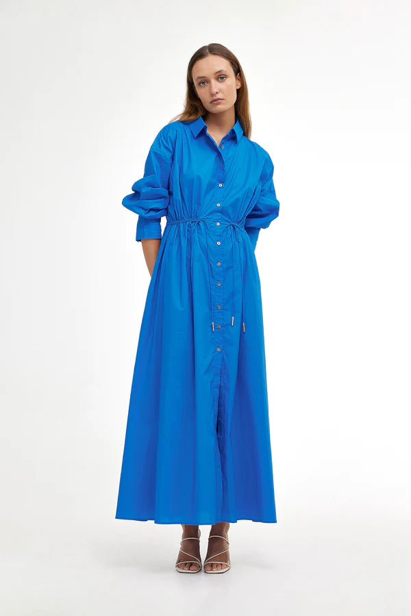 ISLA SHIRT DRESS - COBALT