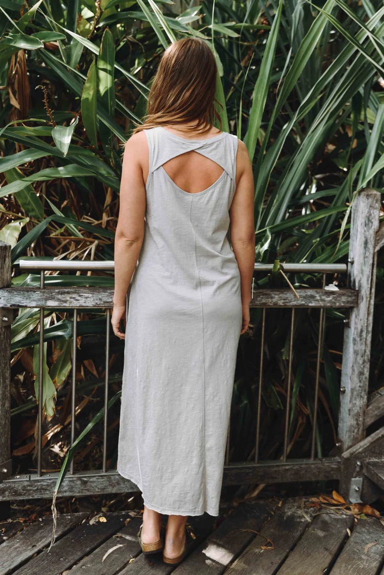 Shoreline Fine Slub Breeze Dress - Pebble