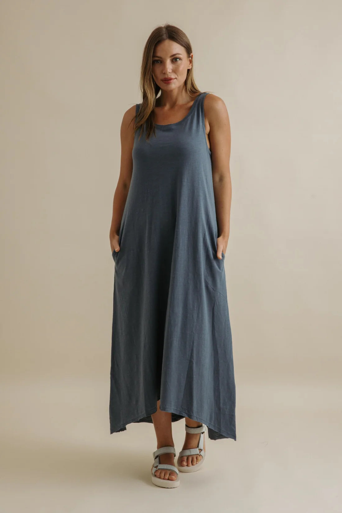Shoreline Fine Slub Breeze Dress - Pool