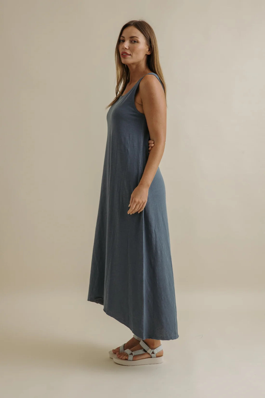 Shoreline Fine Slub Breeze Dress - Pool