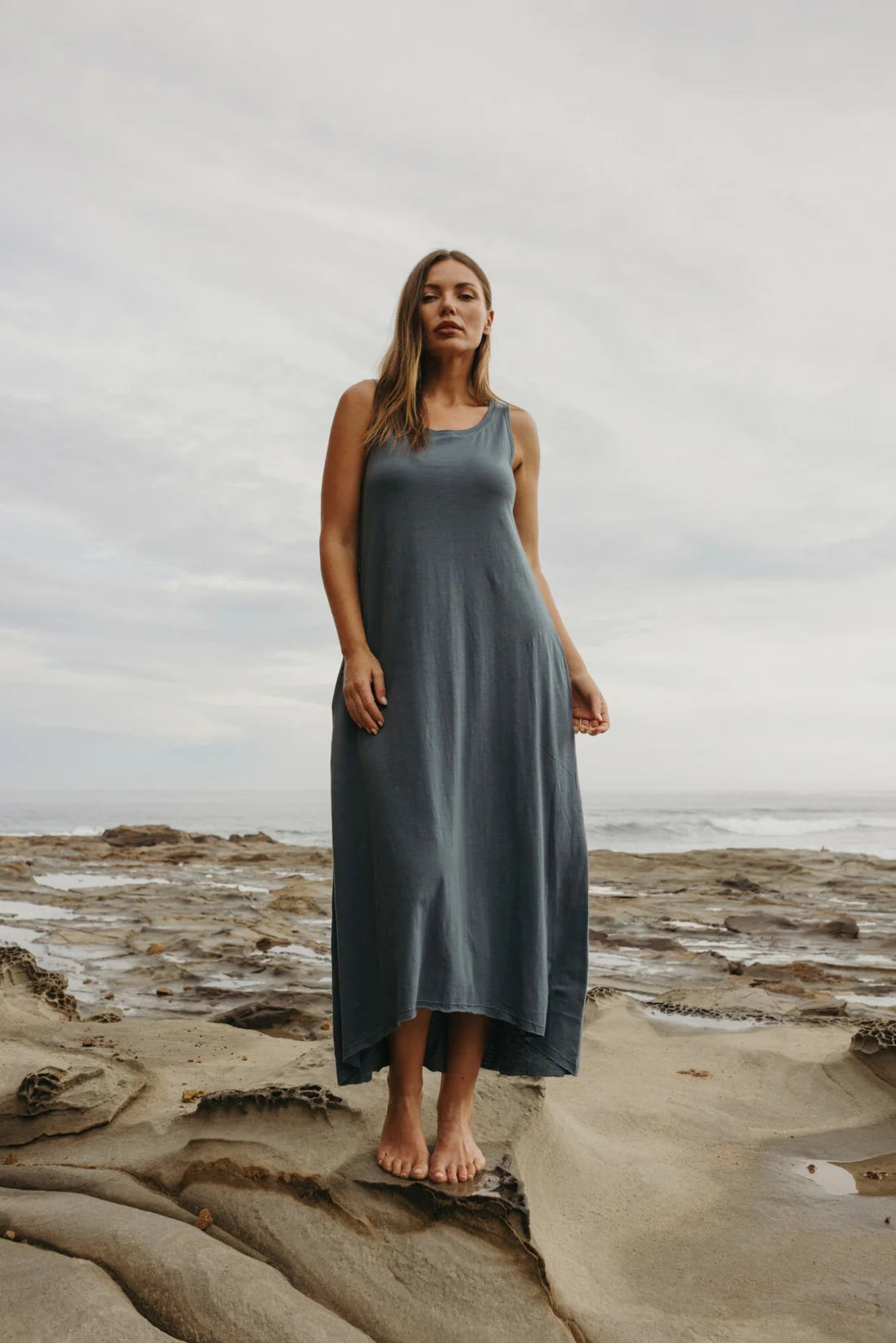 Shoreline Fine Slub Breeze Dress - Pool