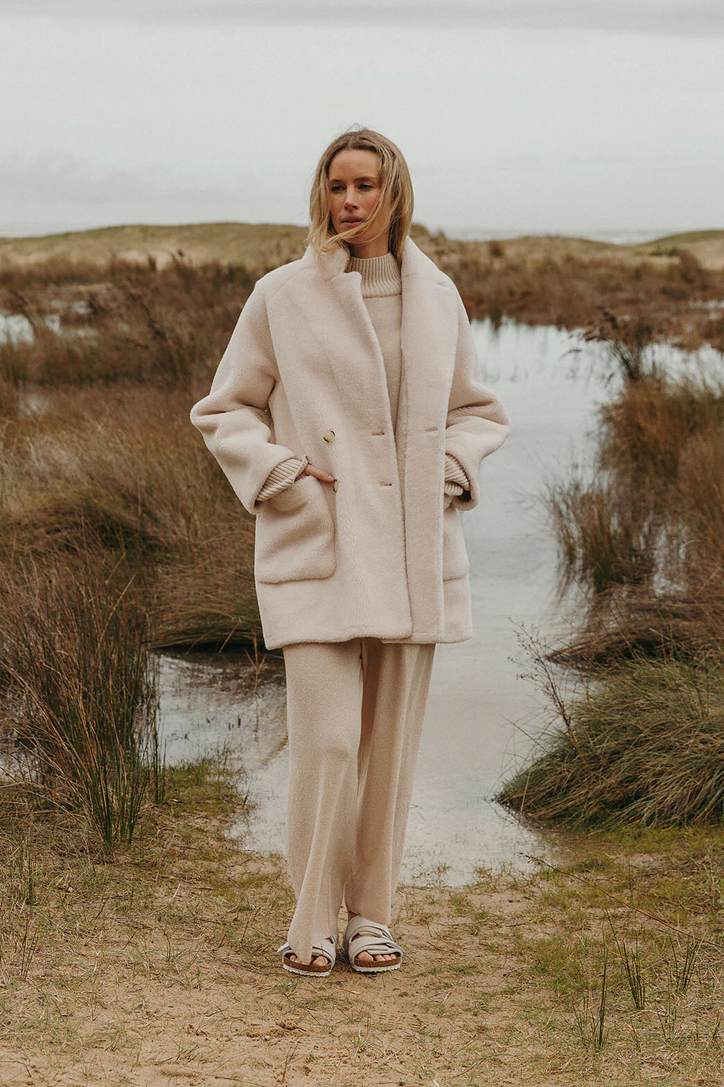 Polar Faux Fur Coat - Snow