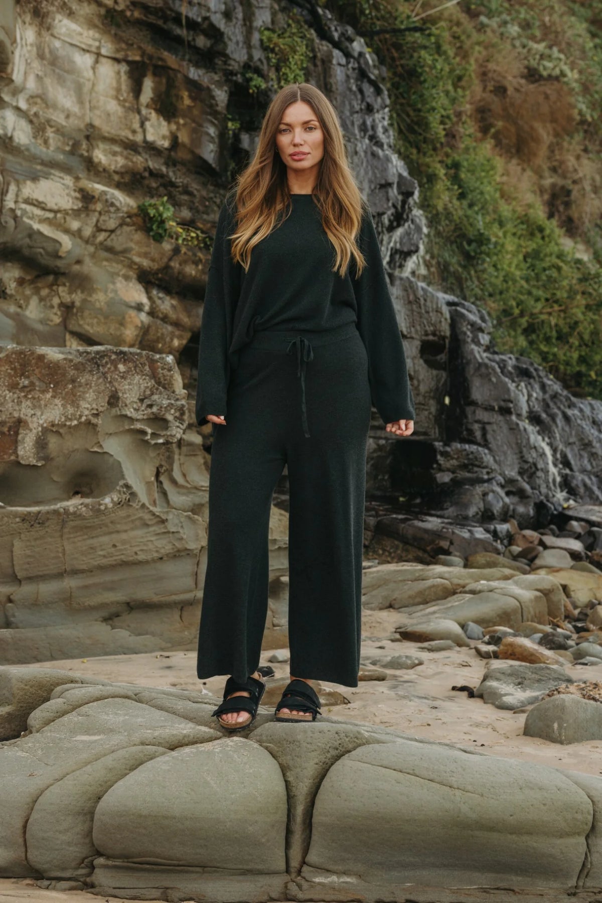 Winter Retreat Merino Cotton Pullover - Pine