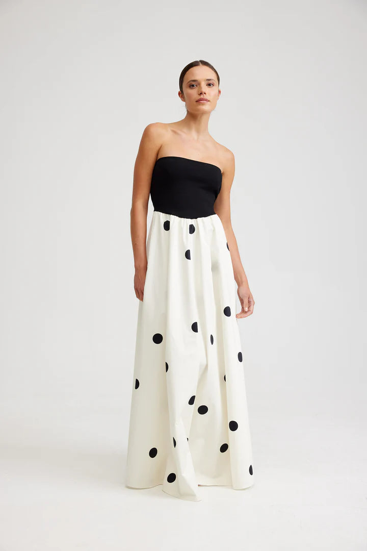 Frankie Dress - Nero/Milk Dot