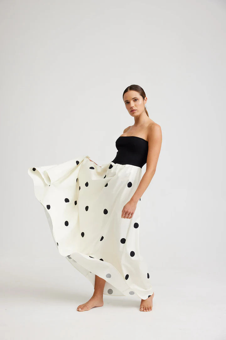 Frankie Dress - Nero/Milk Dot