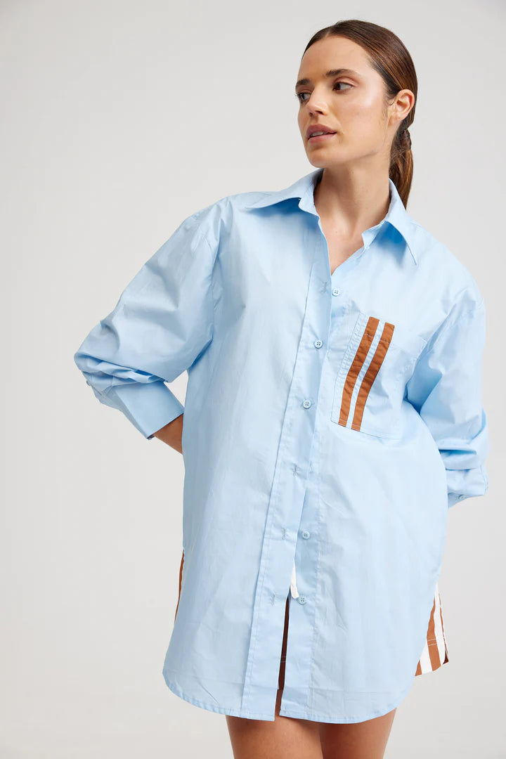 The Buddy Shirt - Azure/Cigar