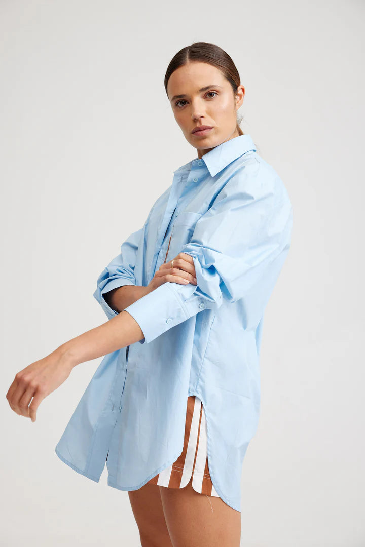 The Buddy Shirt - Azure/Cigar