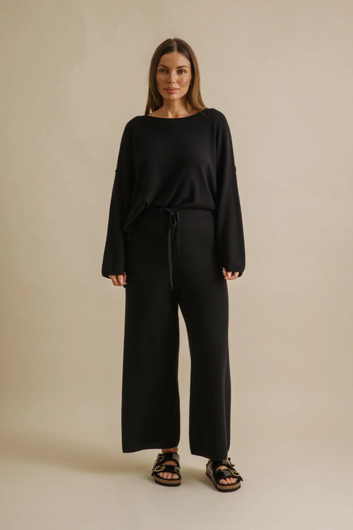 Winter Retreat Merino Cotton Pullover - Noir