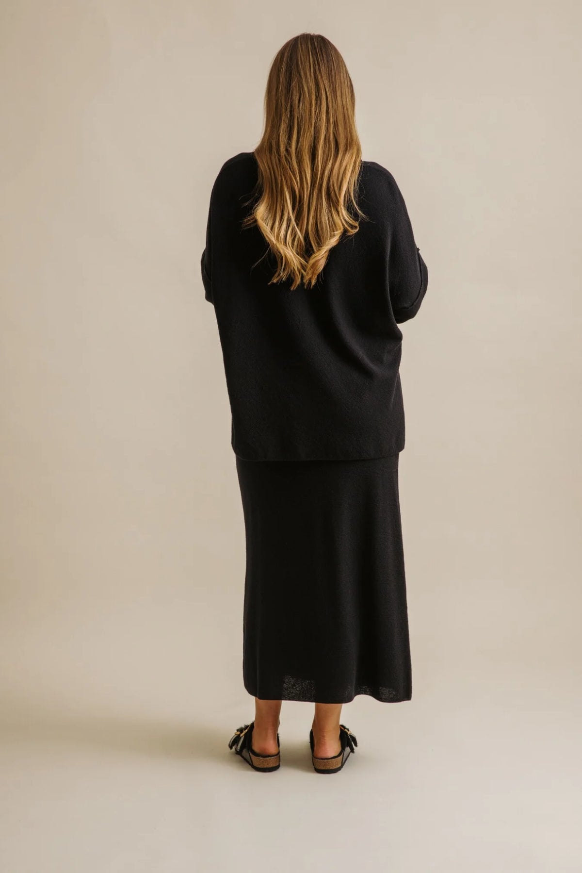 Winter Retreat Merino Cotton Skirt - Noir