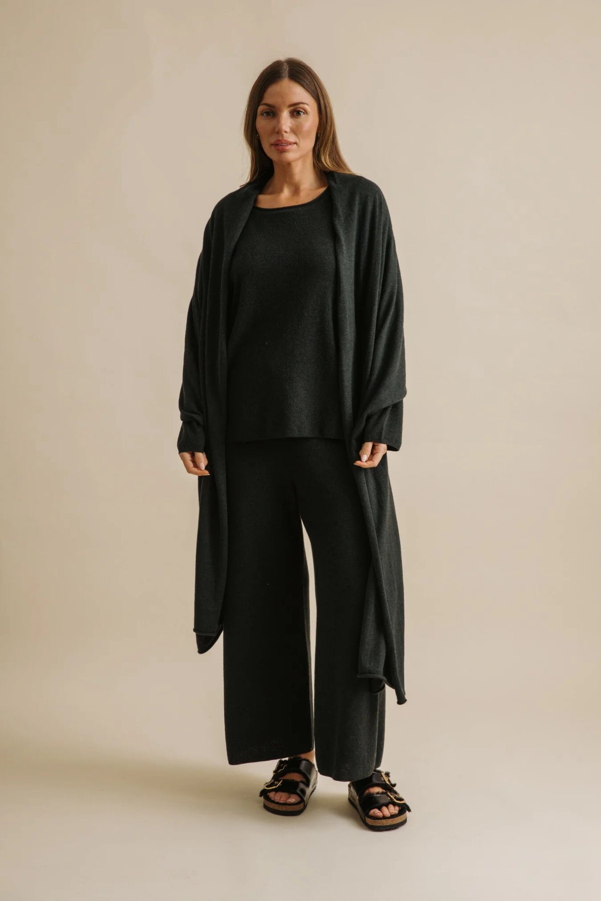 Winter Retreat Merino Cotton Wrap - Pine