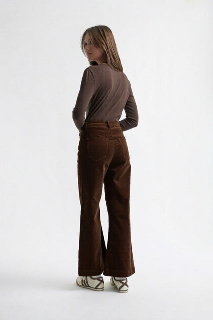 Brown velvet jean