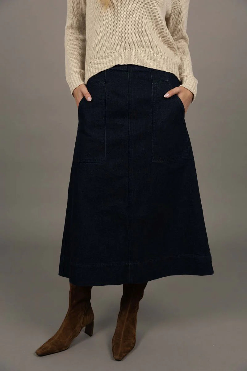 Edit Denim Skirt - Dark Blue