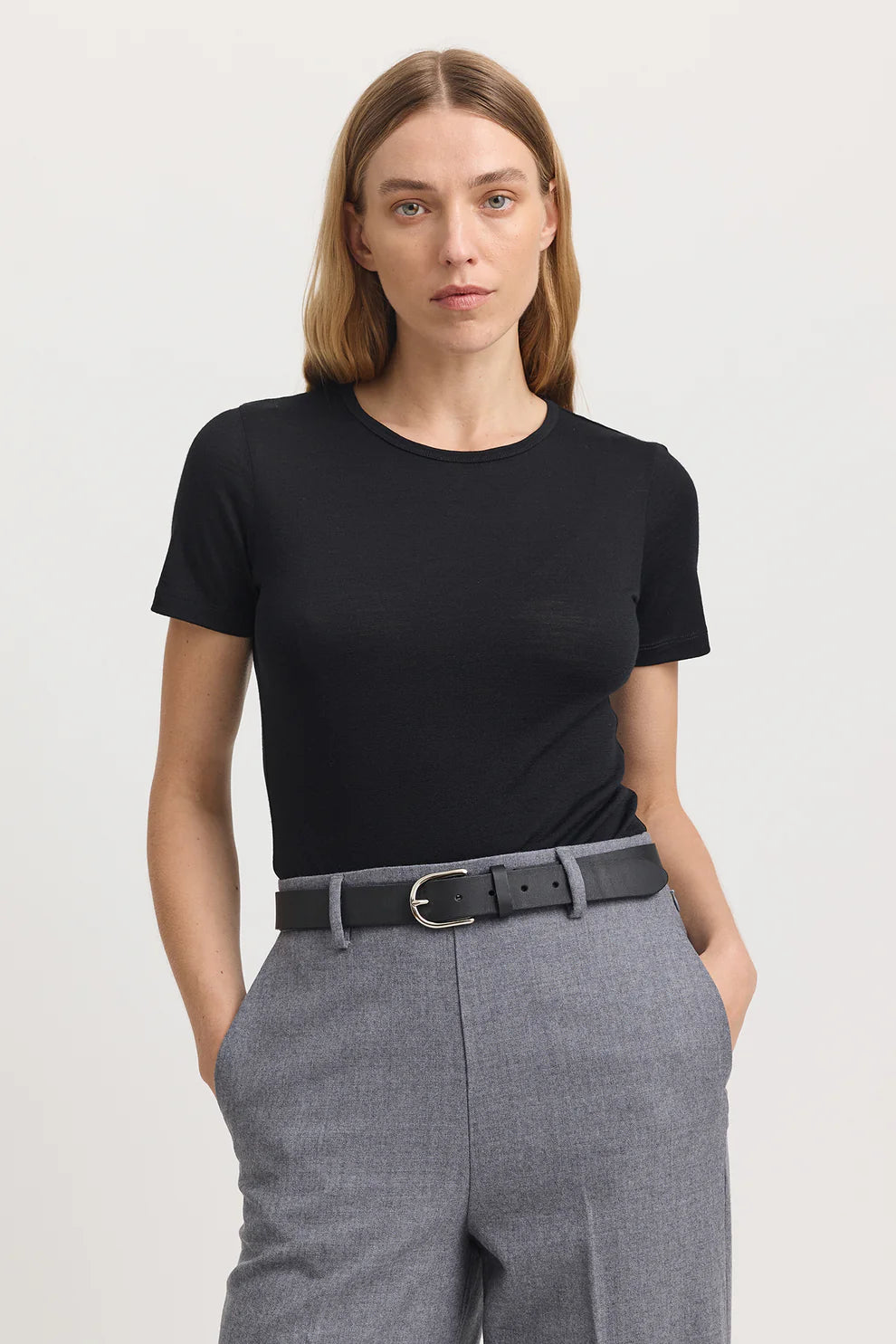 Short Sleeve Merino Tee - Black