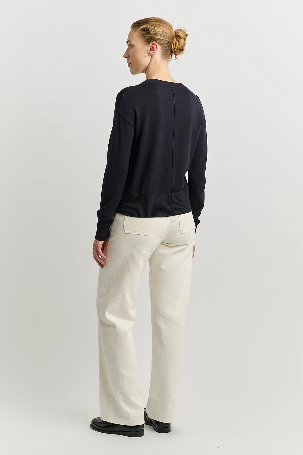 Fine Knit Cardigan - French Navy