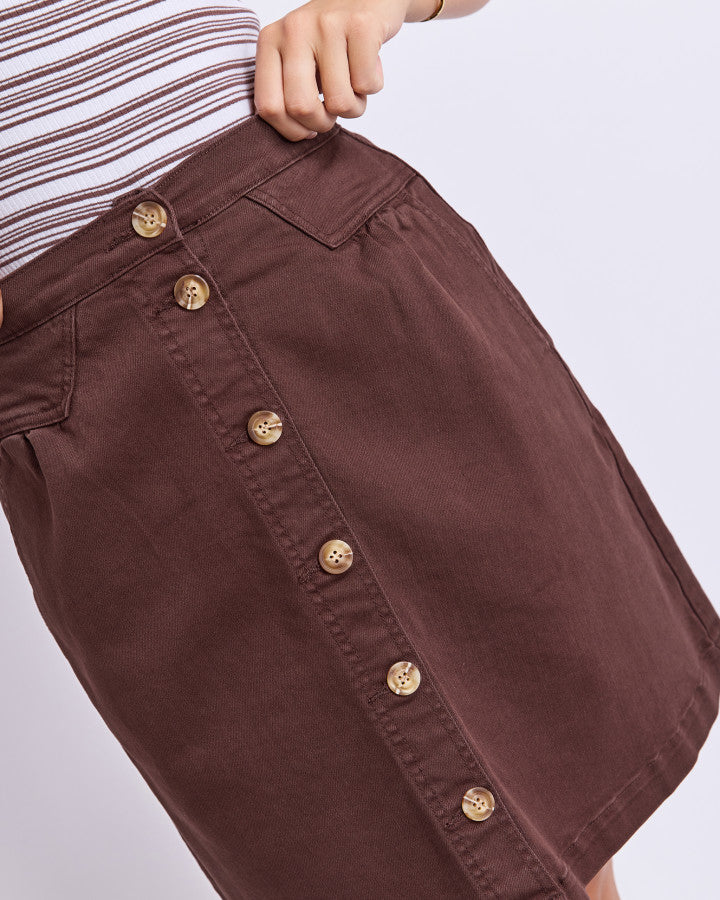 brown denim skirt 