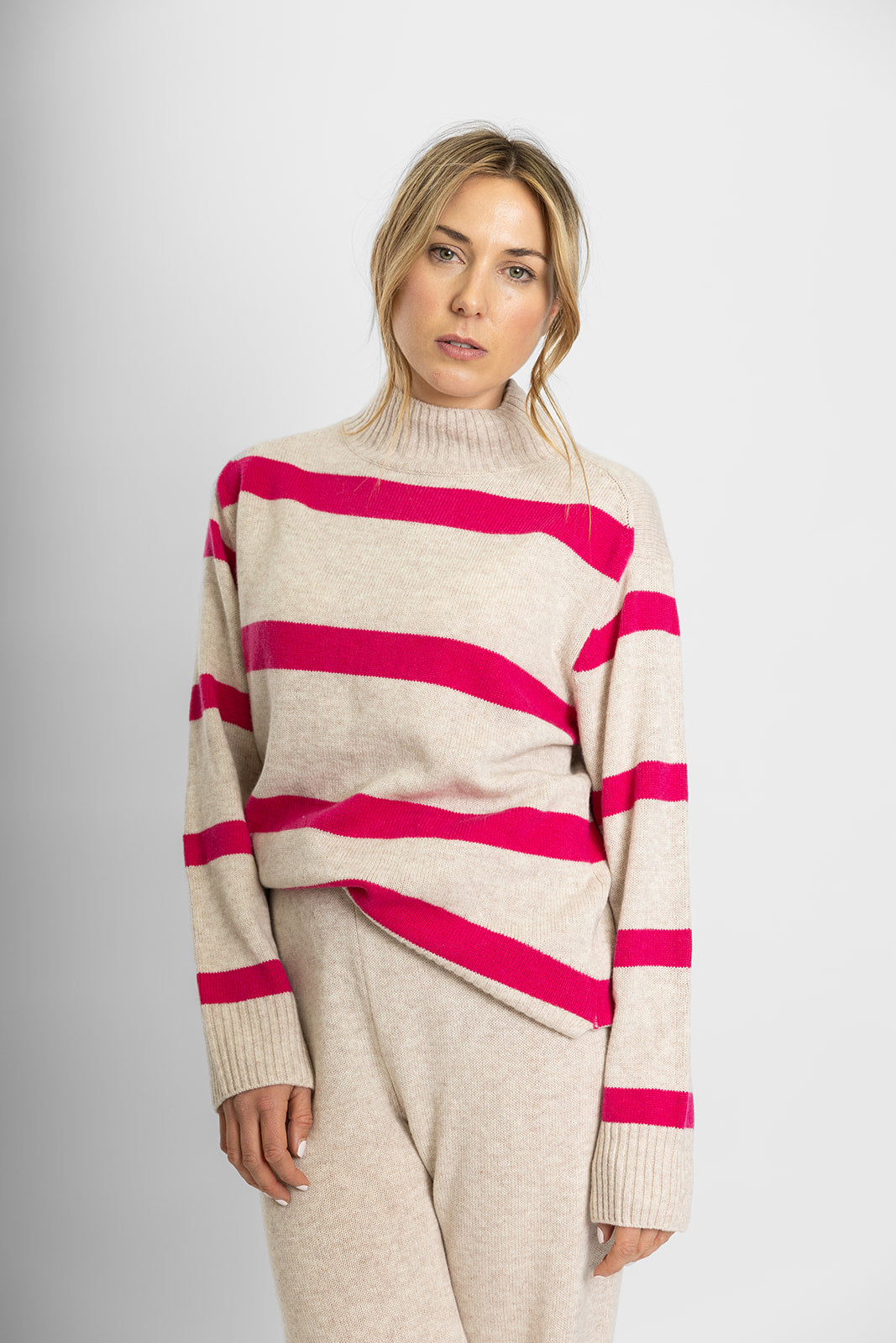 Pink stripe knit