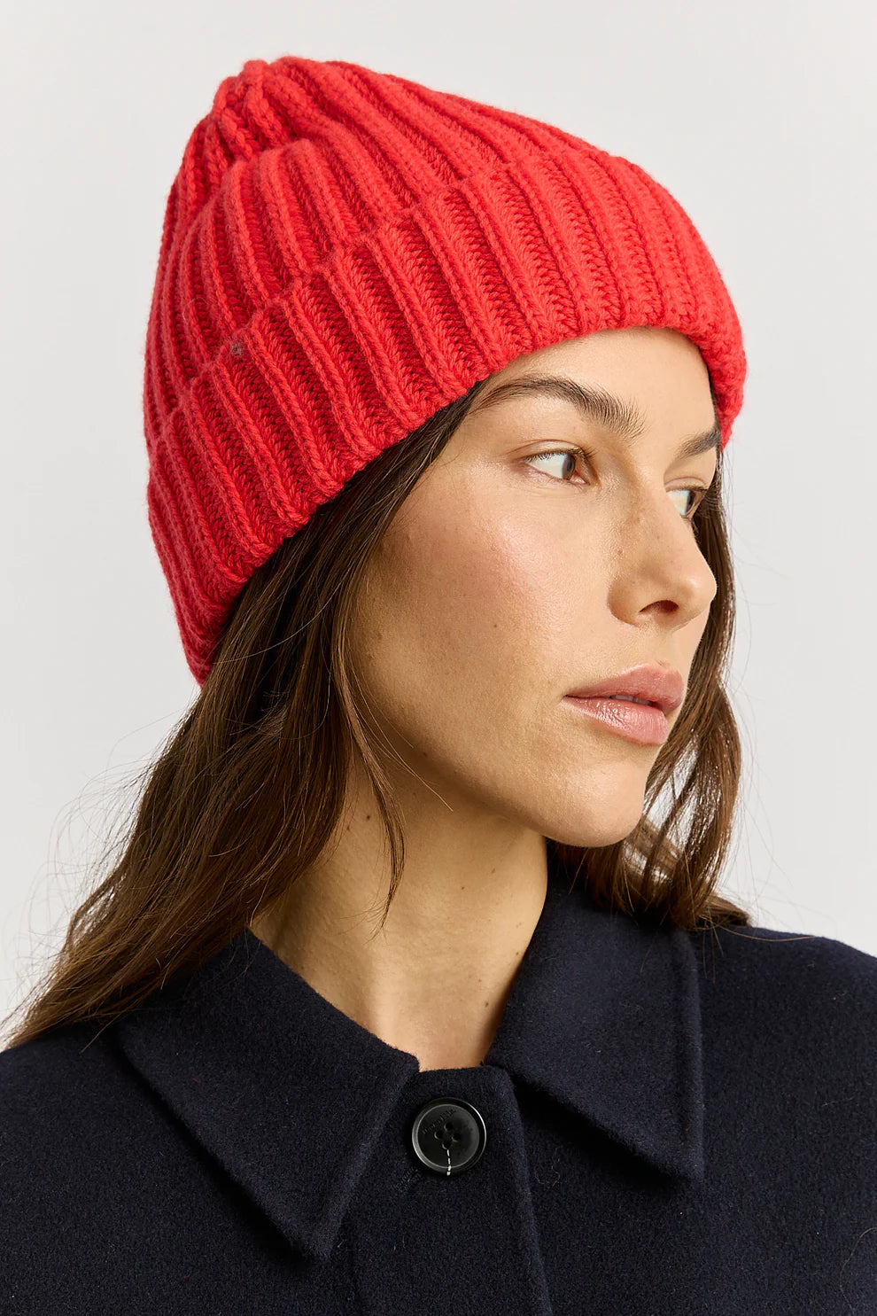 Chunky Wool Beanie - Poppy