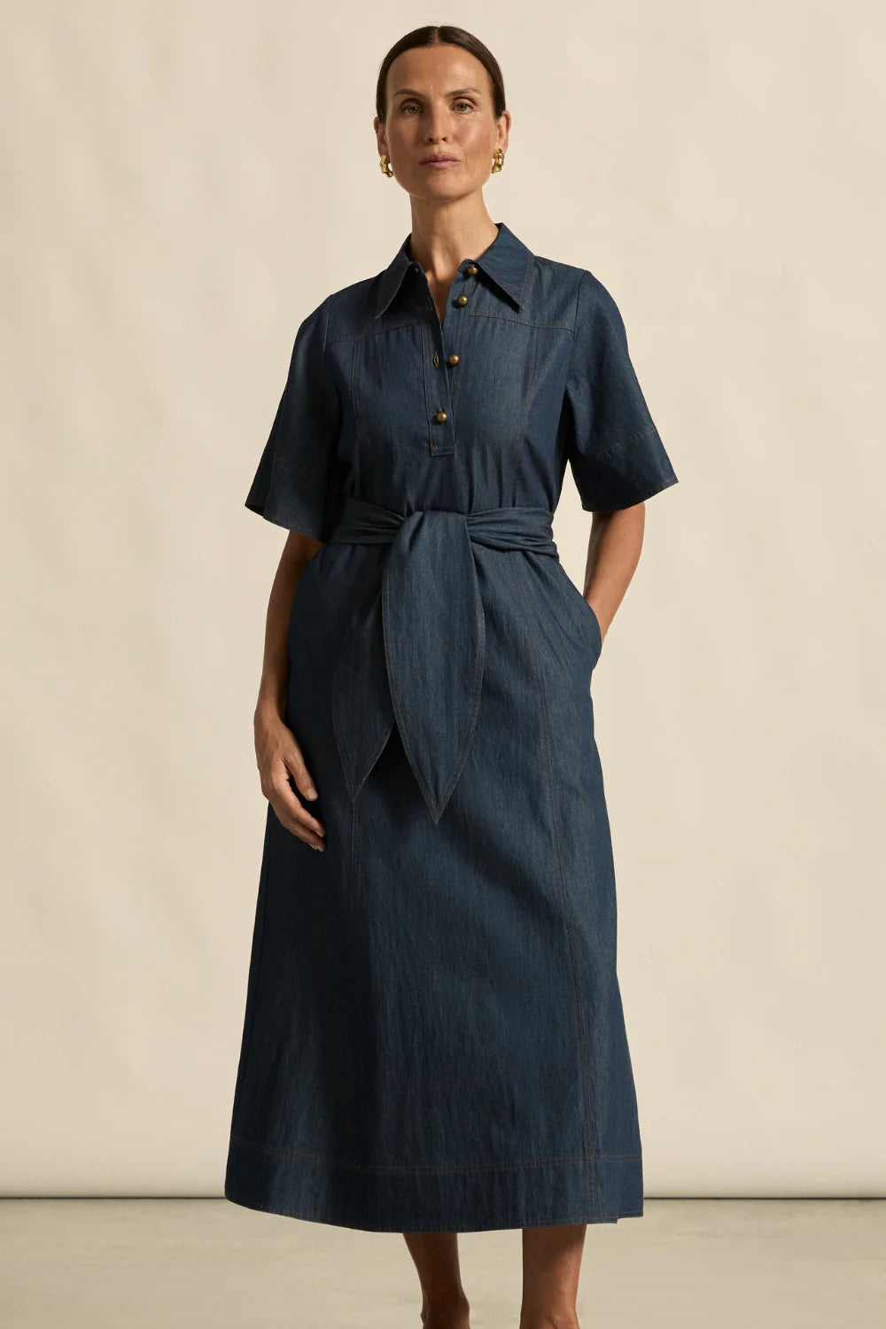 Cameo Dress - Dark Chambray