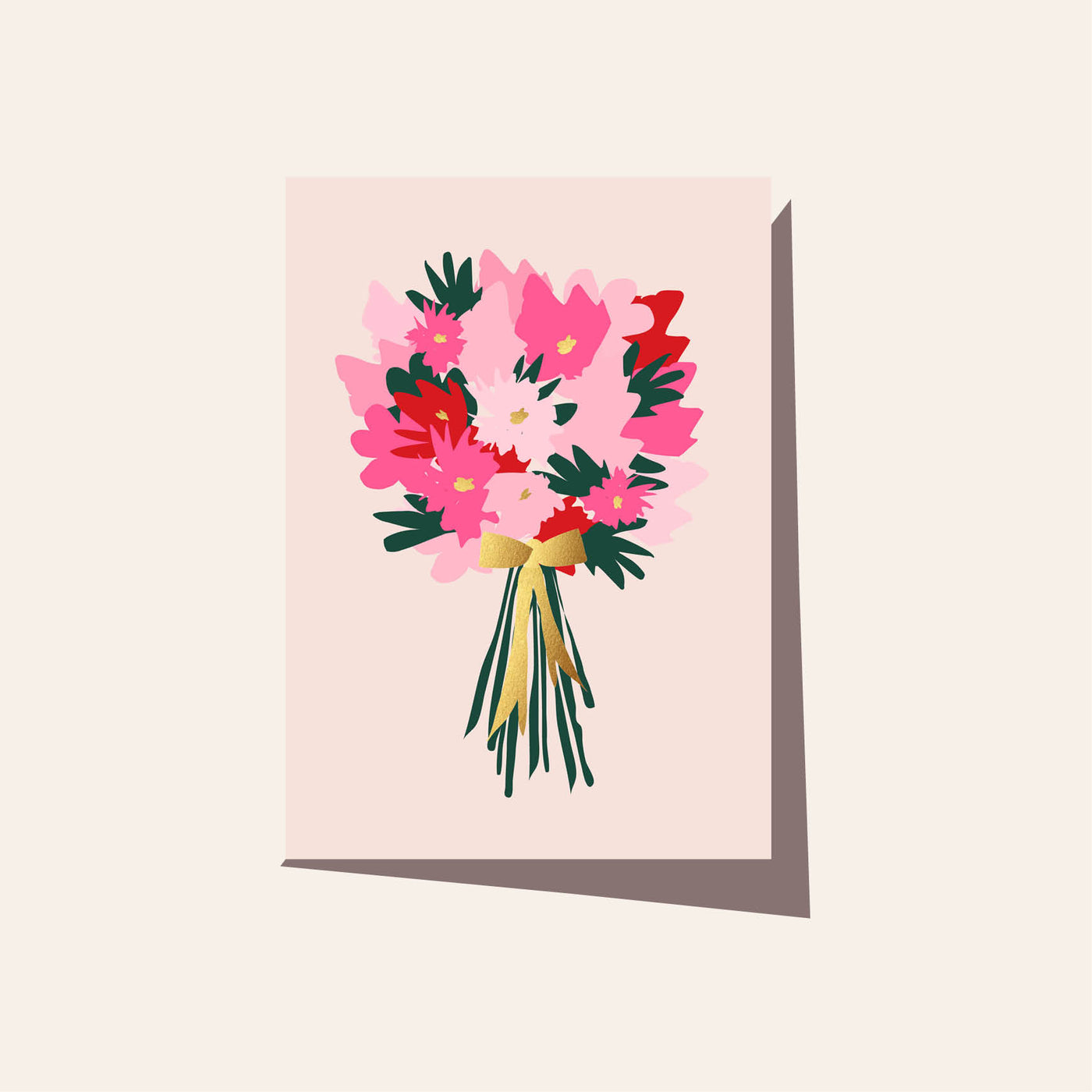 Flower Bunch Pink Card