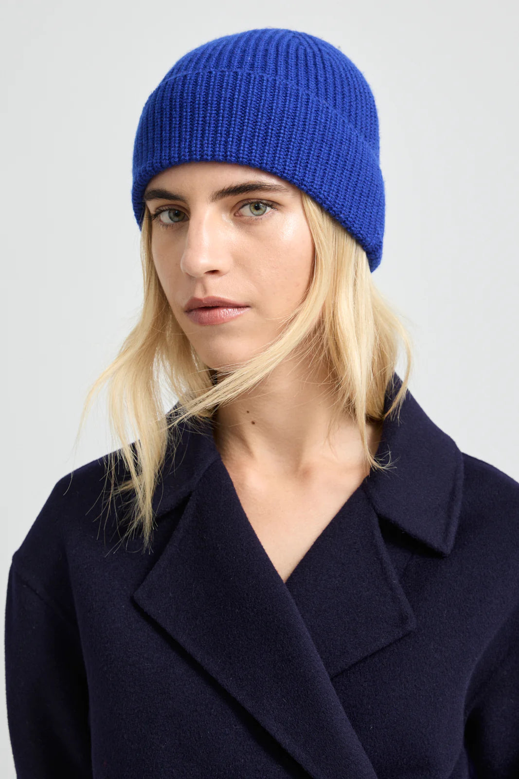 Rib Knit Beanie - Cobalt
