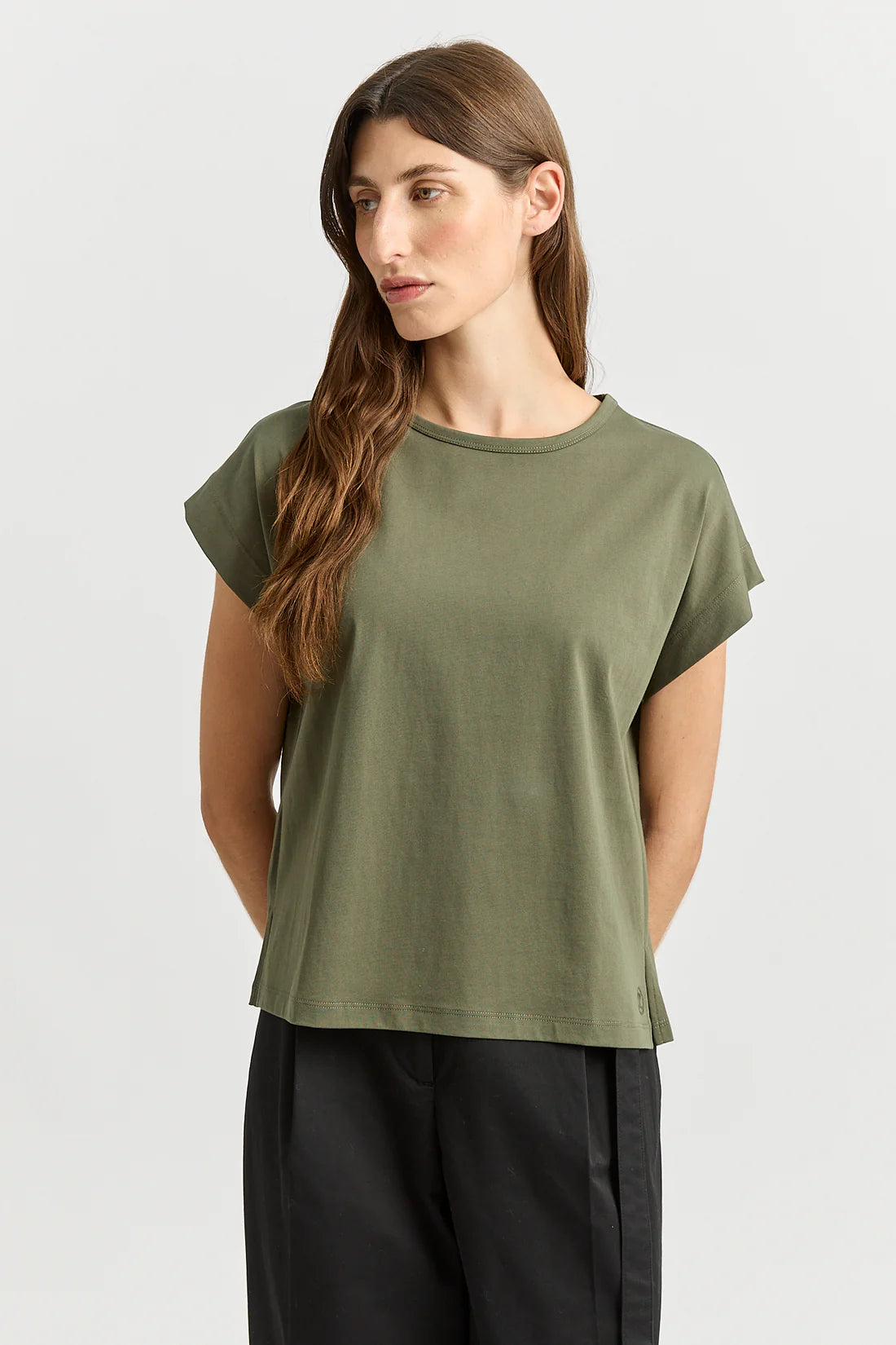 Crew Neck Tank - Olive