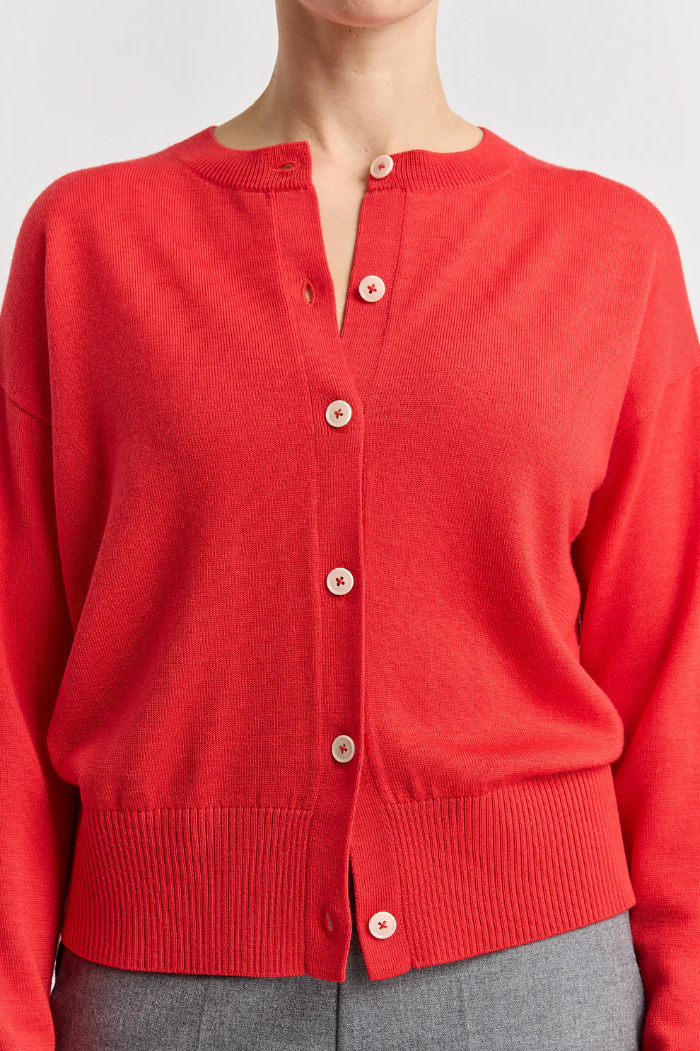 Fine Knit Cardigan - Poppy