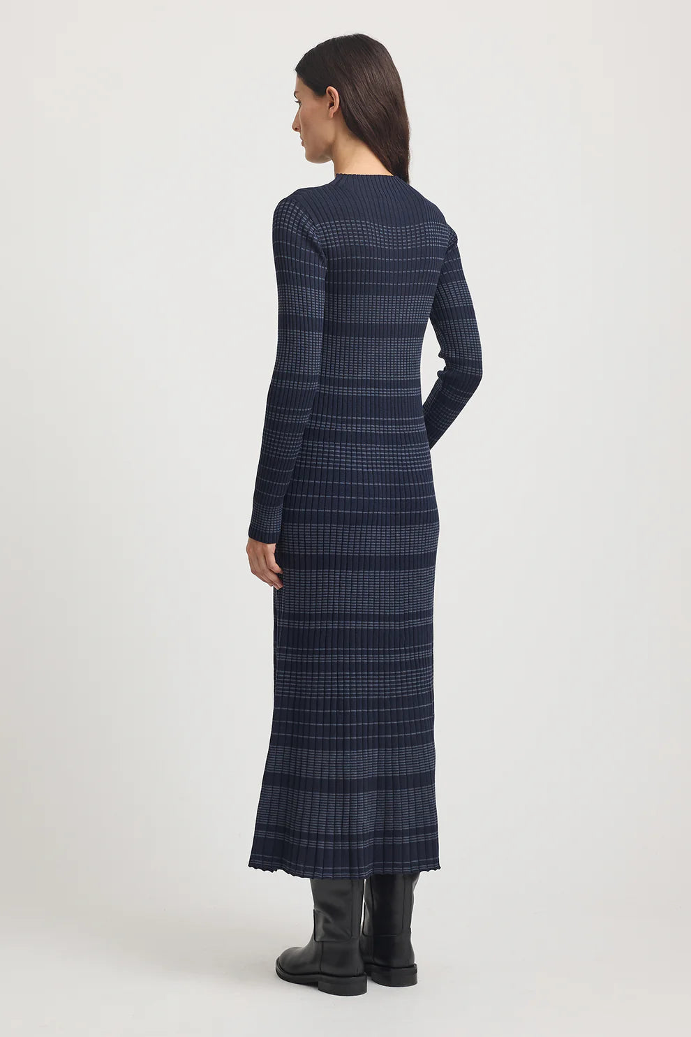 Gradient Stripe Dress - French Navy