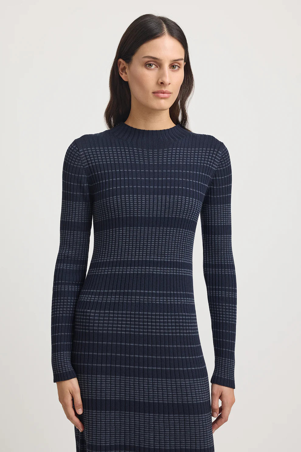 Gradient Stripe Dress - French Navy