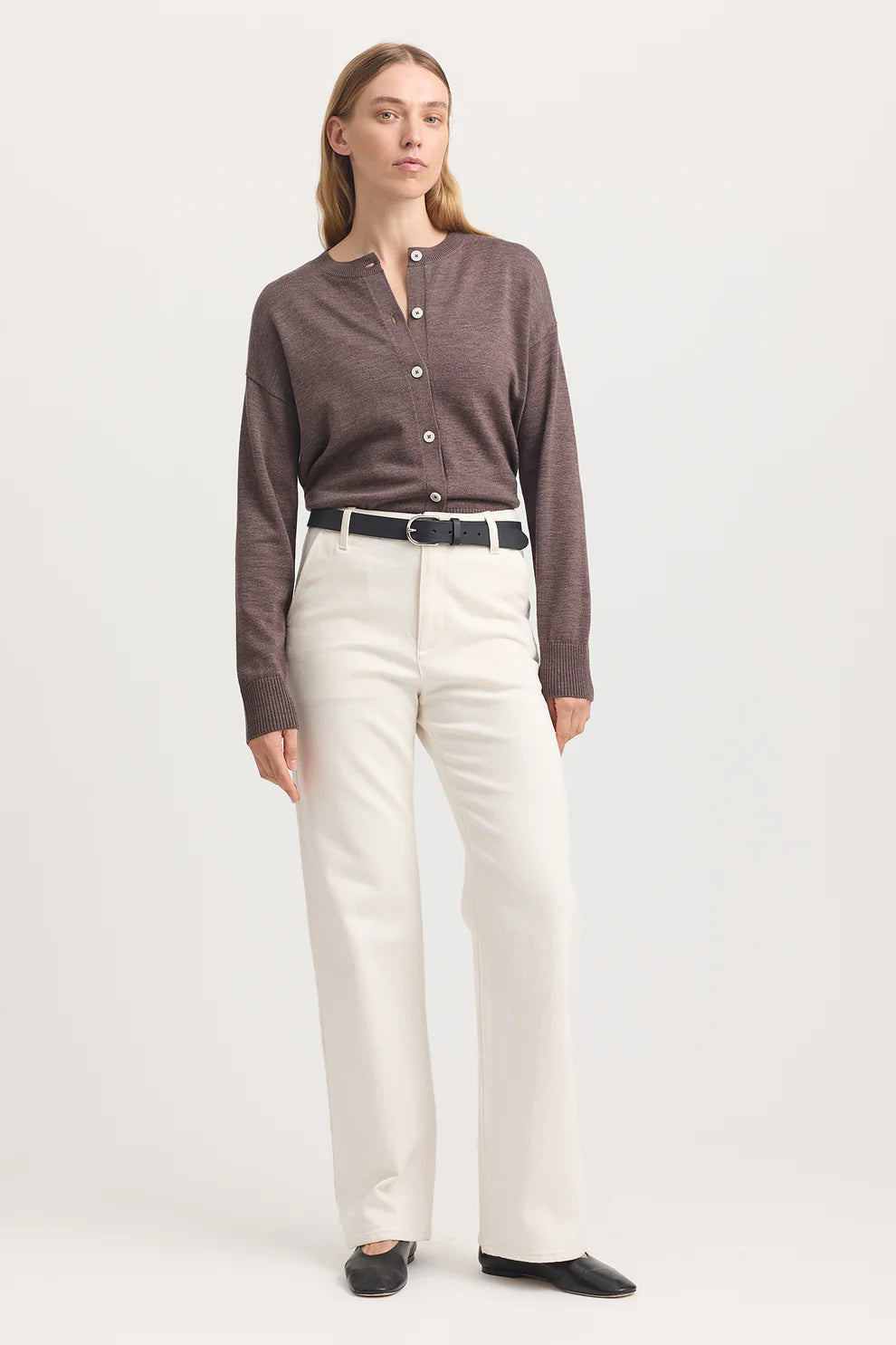 Fine Knit Cardigan - Mocha