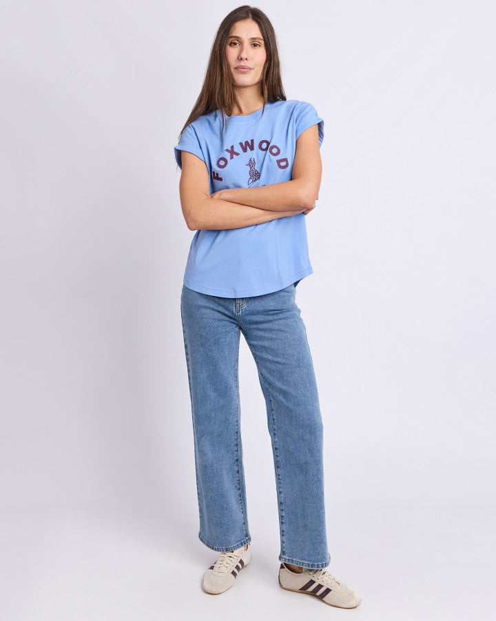 Effortless Contrast Tee - Cornflower Blue