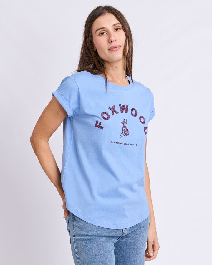 Foxwood Effortless Contrast Tee - Cornflower Blue