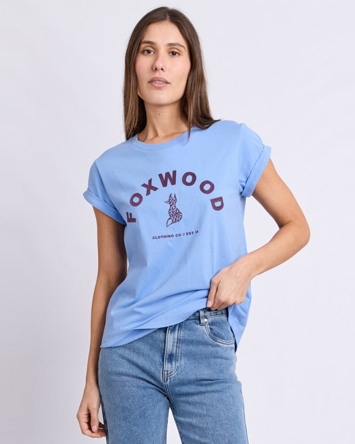 Effortless Contrast Tee - Cornflower Blue