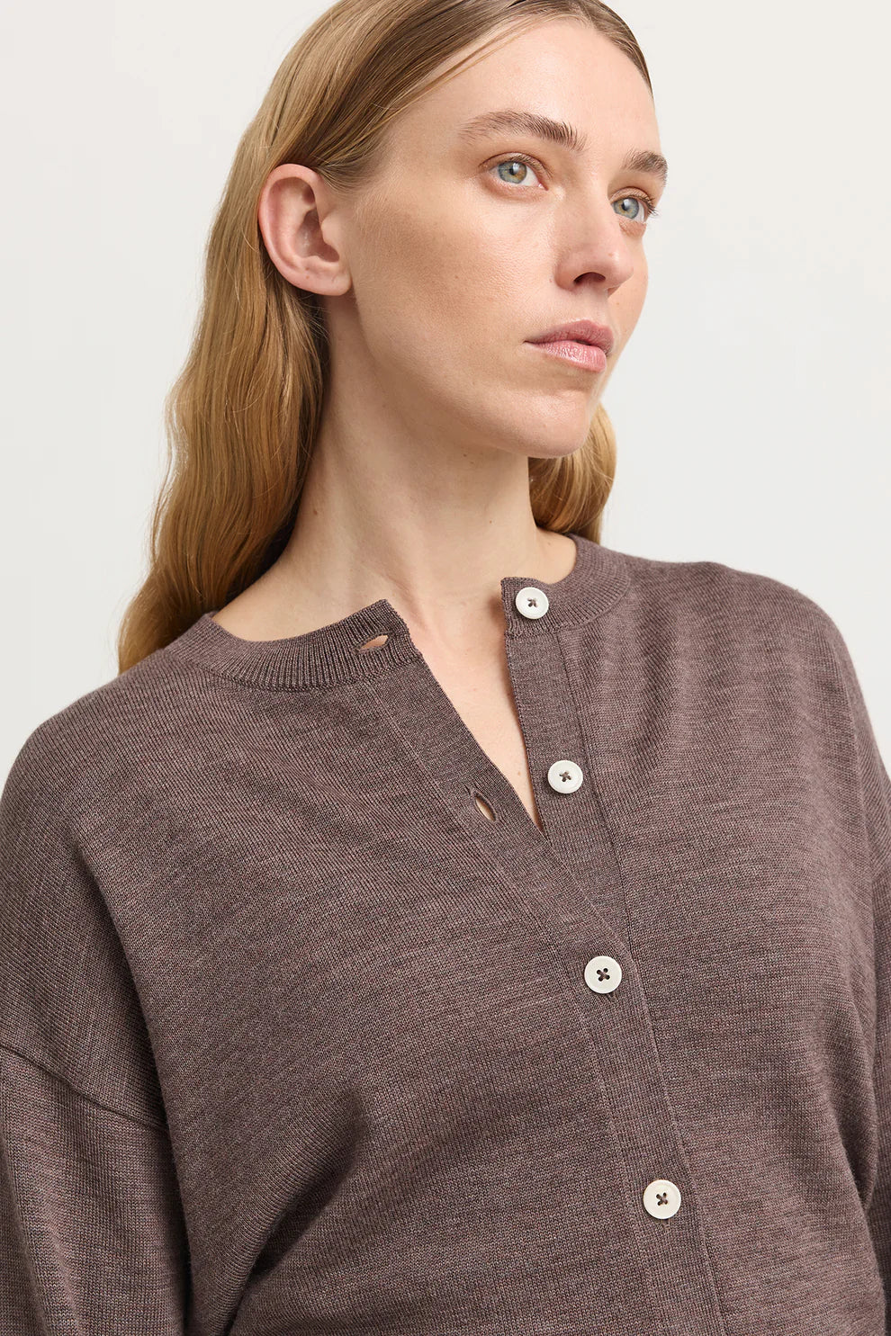 Fine Knit Cardigan - Mocha