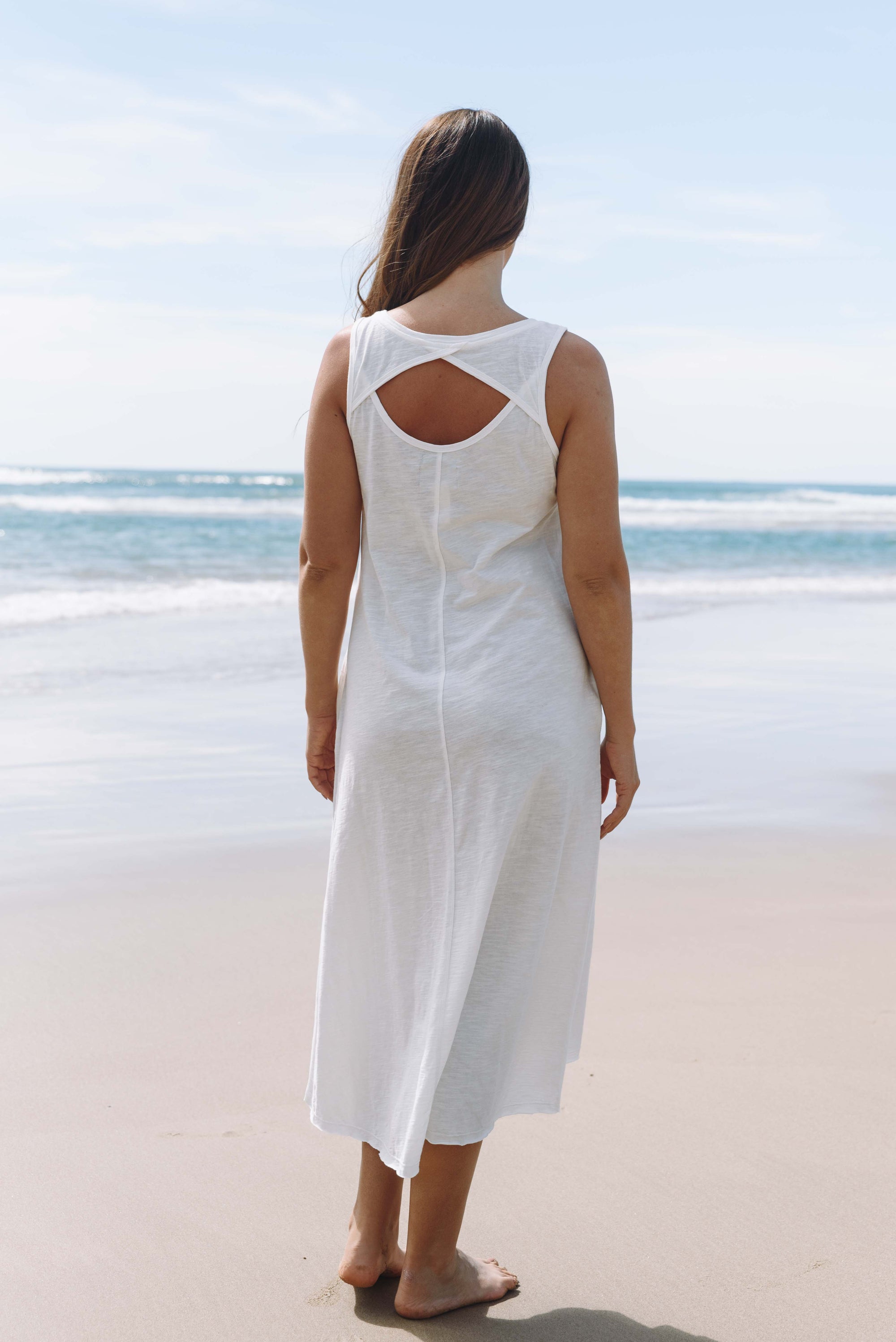 Shoreline Fine Slub Breeze Dress - Salt