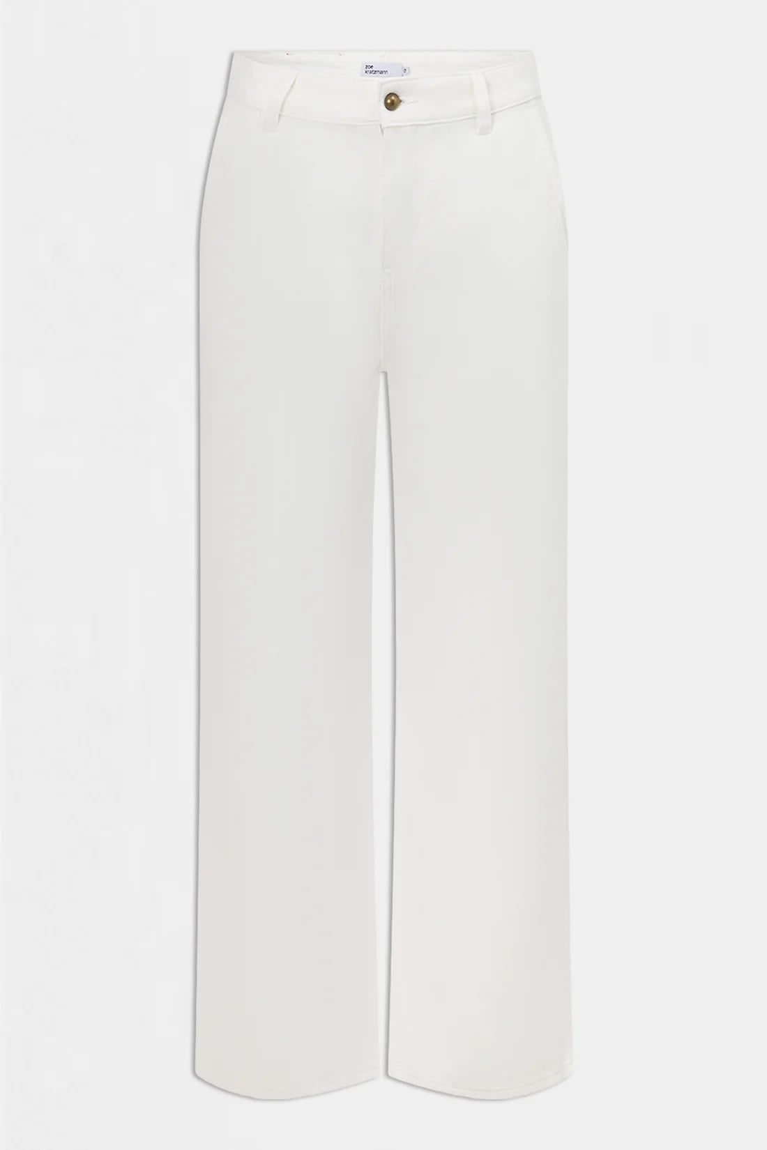 white wide leg jean brass feature