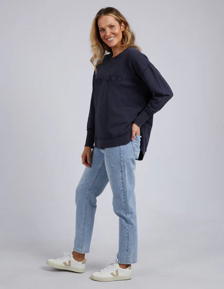 Washed Simplified Crew - Navy